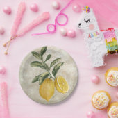 エッチング素朴ヴィンテージレモン ペーパープレート (パーティー)