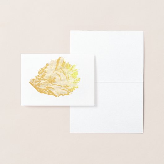 エッチング金ゴールドオイスターシーシェル 箔カード (ディスプレー)