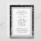 エッチングNYCスカイラインブラックBGホワイトハートスウィート16 V 招待状 (裏面)