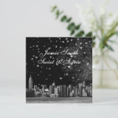 エッチングNYCスカイラインブラックBG Whtハートスウィート16 SQ2 招待状 (スタンド正面)