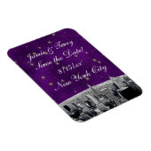 エッチングNYCスカイライン2紫金ゴールドスター救日 マグネット (右側)