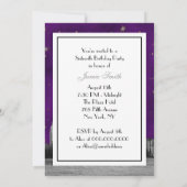 エッチングNYCスカイライン#3パープル金ゴールドスタースイート16 V 招待状 (裏面)