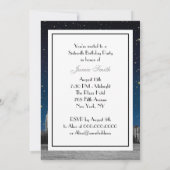 エッチングNYCスカイライン#3星空ブルーサンセット甘い16 V 招待状 (裏面)