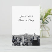 エッチングNYC魚眼スカイライン2 BW甘い16 V 招待状 (スタンド正面)