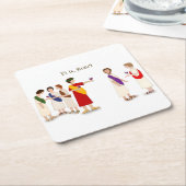 「エットゥ・ブルート？」 ジュリアス・シーザーアットアパーティー スクエアペーパーコースター (アングル)