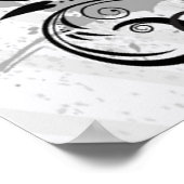 エッフェルカッコいいタワーがドット(ばちゃばちゃ)跳ねる蝶 ポスター (角)