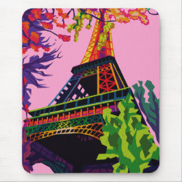 エッフェルカラフルタワーお祝い マウスパッド