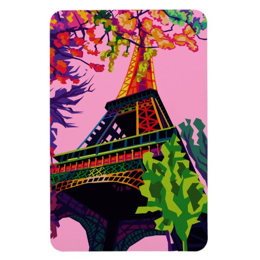エッフェルカラフルタワーお祝い マグネット (縦)