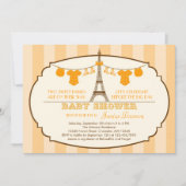 エッフェルタフランスのワーツインベビーシャワー招待状 招待状 (正面)