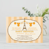 エッフェルタフランスのワーツインベビーシャワー招待状 招待状 (スタンド正面)