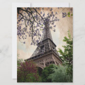 エッフェルタフランスのワー結婚テーマ 招待状 (裏面)
