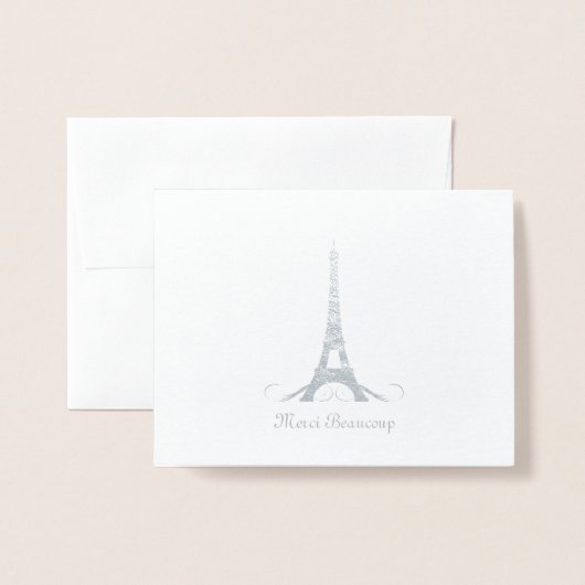 エッフェルタワーありがとう 箔カード (封筒付き正面)