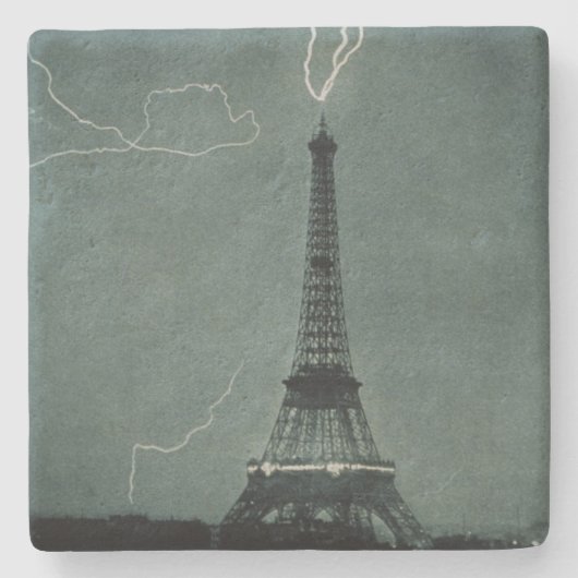エッフェルタワーが稲妻 ストーンコースター (正面)