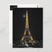 エッフェルタワーきらめくアットムーンライトポストカード ポストカード (正面/裏面)