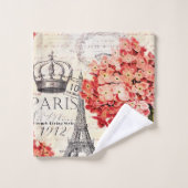 エッフェルタワーとアジサイ バスタオルセット (ウォッシュタオル)