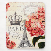 エッフェルタワーとアジサイ マウスパッド (正面)