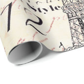 エッフェルタワーとアジサイ ラッピングペーパー (ロールコーナー)