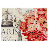 エッフェルタワーとアジサイ ラージペーパーバッグ (正面)