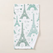 エッフェルタワーとハート バスタオルセット (ハンドタオル)