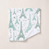 エッフェルタワーとハート バスタオルセット (ウォッシュタオル)