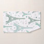 エッフェルタワーとハート バスタオルセット (ハンドタオル)