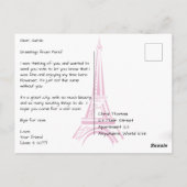 エッフェルタワーとパリの屋上 ポストカード (裏面)