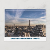 エッフェルタワーとパリの屋上 ポストカード (正面)