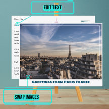 エッフェルタワーとパリの屋上