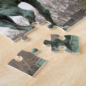 エッフェルタワーとビールヘイキム像の霧の日 ジグソーパズル (側面)