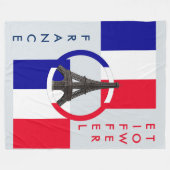 エッフェルタワーとフランス国旗フリースブランケット フリースブランケット (正面(横))