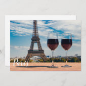 エッフェルタワーとワインの2つのグラス (正面/裏面)