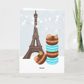 エッフェルタワーと冬マカロンのクリスマス シーズンカード (裏面)