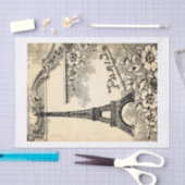 エッフェルタワーと単語"パリ"プリント 薄葉紙 (クラフト)