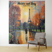 エッフェルタワーと美しいパリの街並み背景 タペストリー (インサイチュ)
