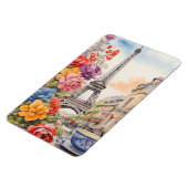 エッフェルタワーと美しい花1 マグネット (左側)