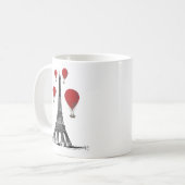 エッフェルタワーと赤い熱気球 コーヒーマグカップ (正面左)