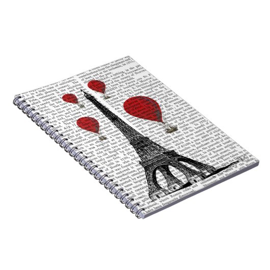 エッフェルタワーと赤い熱気球 ノートブック (右側)