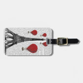 エッフェルタワーと赤い熱気球 ラゲッジタグ (正面横)