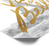 エッフェルタワーと金ゴールド書ズ ポスター (角)