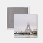 エッフェルタワーと霧の日のBir-hakeim橋 マグネット (正面/裏面)