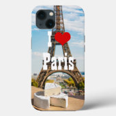 エッフェルタワーにブリージーチーズが入ったワインのグラス Case-Mate iPhoneケース (裏面)