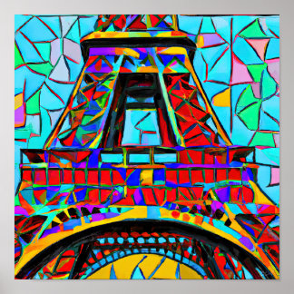 エッフェルタワーのスタイルロバート・ドローネー。 ポスター
