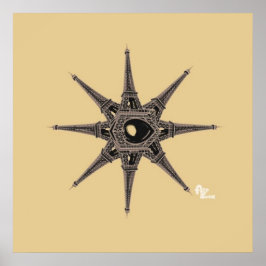 エッフェルタワーのスターポスター ポスター