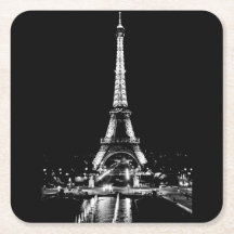 エッフェルタワーの夜の黒白コースター