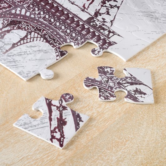 エッフェルタワーの蘭の背景 ジグソーパズル (側面)