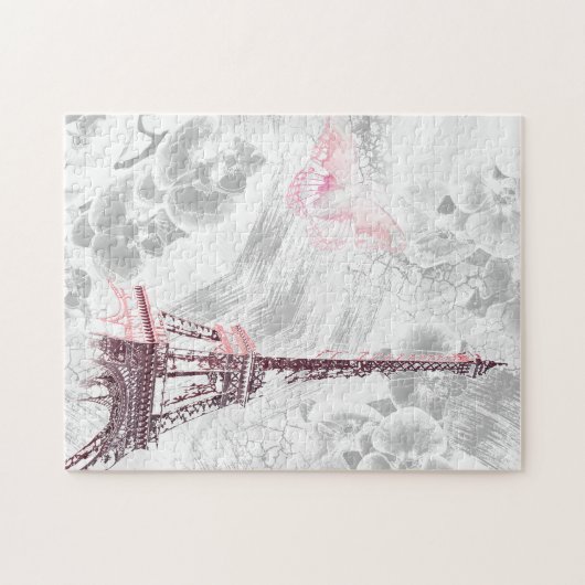 エッフェルタワーの蘭の背景 ジグソーパズル (横)