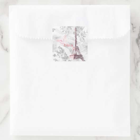 エッフェルタワーの蘭の背景 スクエアシール (バッグ)