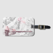 エッフェルタワーの蘭の背景 ラゲッジタグ (正面横)