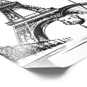 エッフェルタワーの近くのパリで犬と少女 フォトプリント            (角)