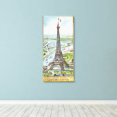 エッフェルタワーを描いたはがき キャンバスプリント (インサイチュ (ウッドフロア))